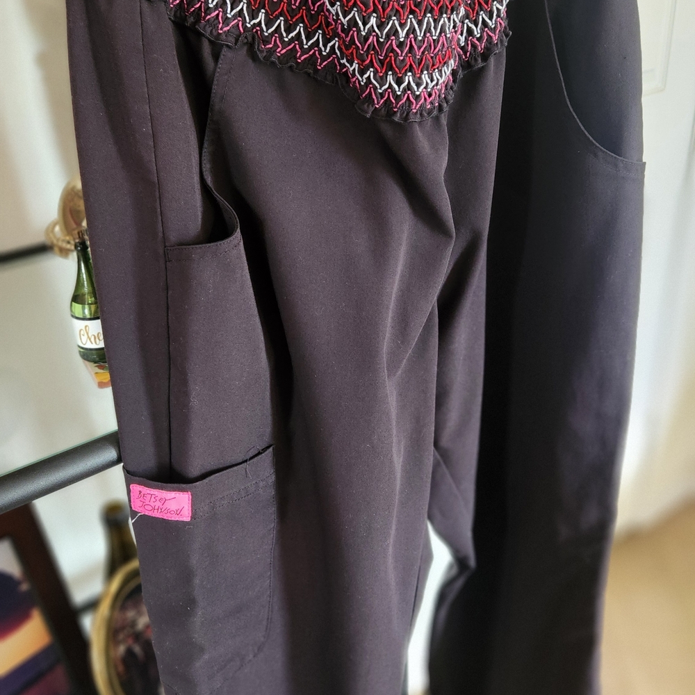 koi Black Pants with Red and White Accents